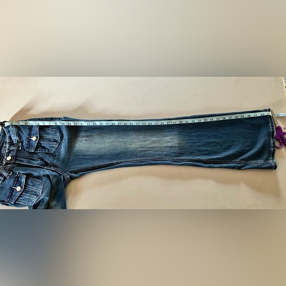 ROMWE Denim Blue Jeans Double Front Pockets Woman’s 4 Small - Picture 6 of 7